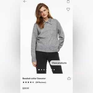 H&M beaded collar sweater L